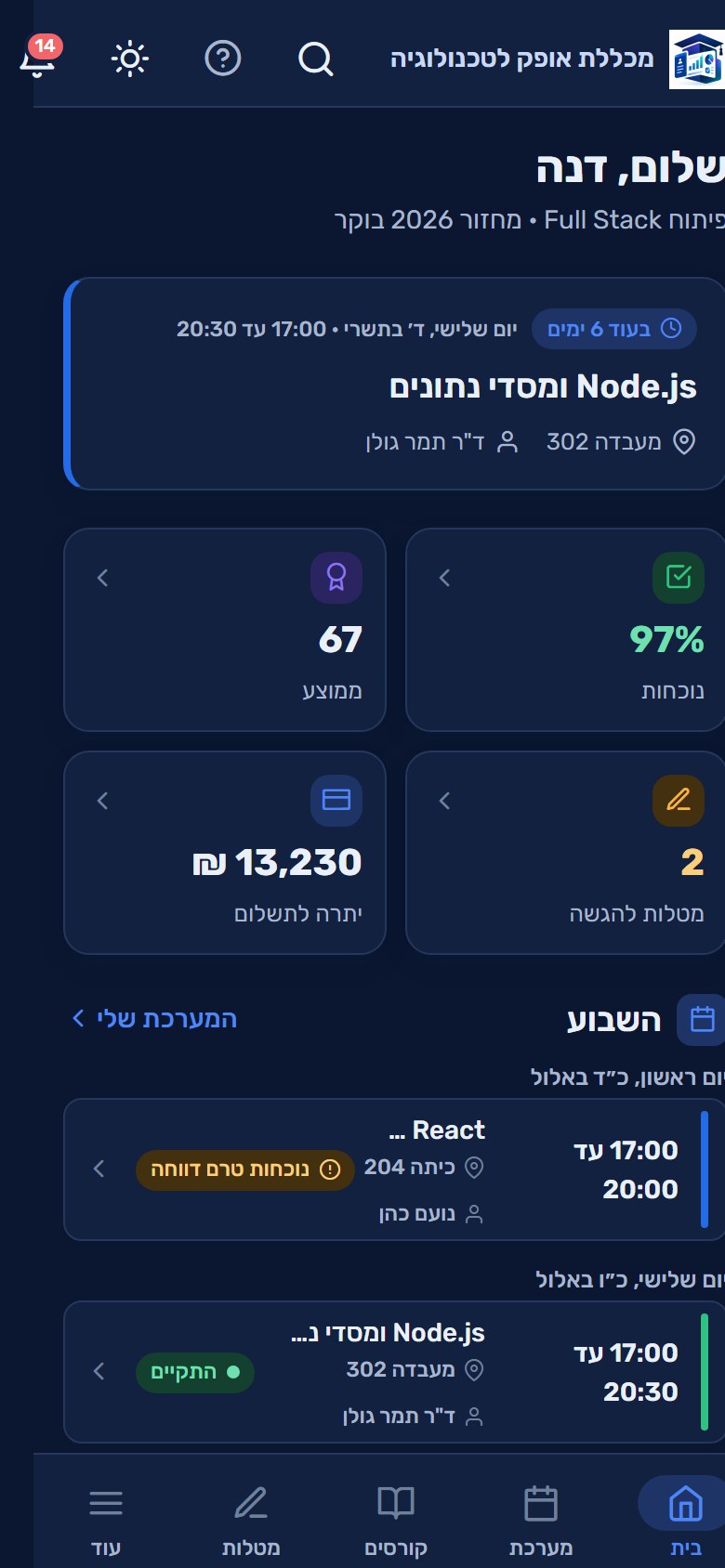פורטל הסטודנט בטלפון